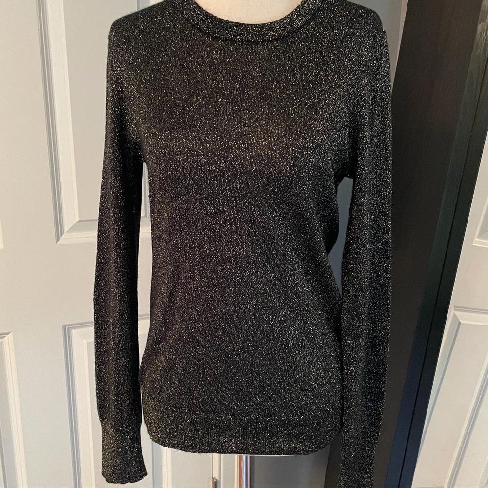 Equipment Black Metallic Knit Sweater